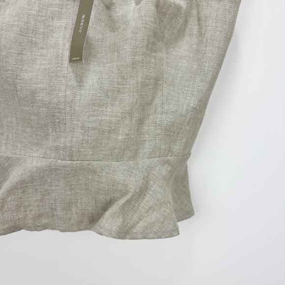 J.Crew Cropped Bustier Peplum Top Heavyweight Linen Flax Beige Preppy US 14 NWT - Picture 8 of 11